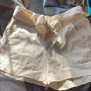 Khaki J Crew Tie Waist Shorts
